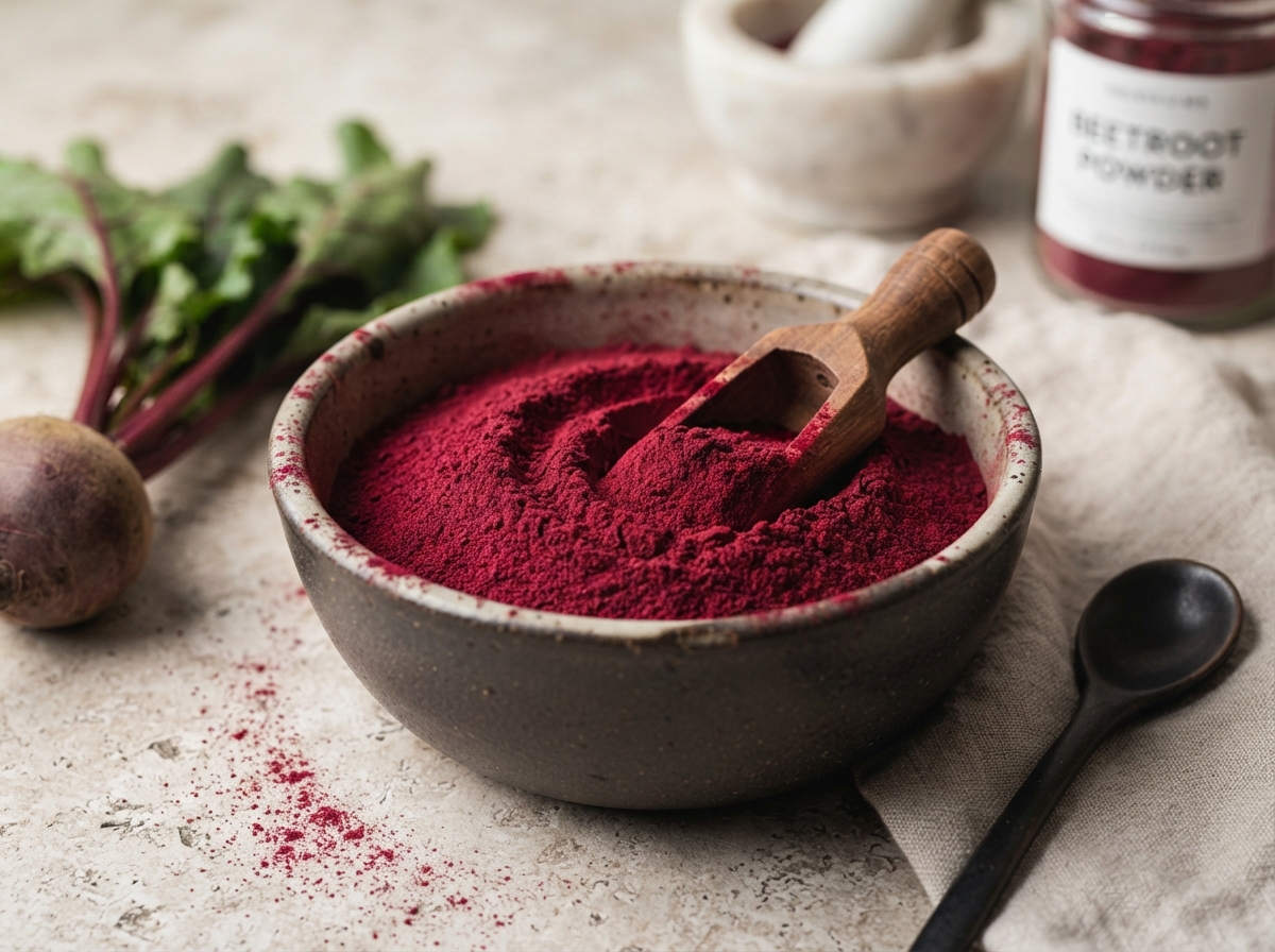 Beetroot powder with fresh beetroot